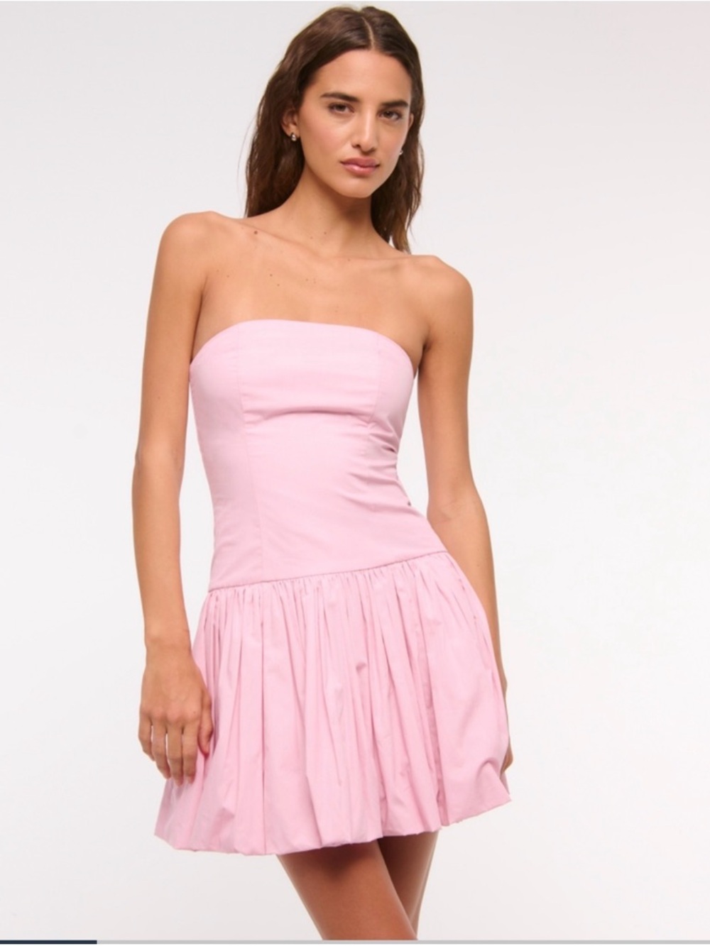 Abercrombie & Fitch Strapless Light Pink Fit-and-Flare Dress